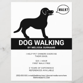 Flyer Silhueta Preta de Cachorro Dizendo Caminhar - Pass