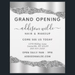 Flyer Silver Glitter Diamond Glam Business Grand Opening<br><div class="desc">Silver Glitter Diamond Glam Business Grand Opening Flyer. Elegant silver glitter hand lettered style calligraphy script professional design. Perfect for makeup artists,  hair stylists,  cosmetologists,  and more!</div>