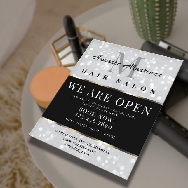 Flyer Silver glitter hair salon (Criador carregado)