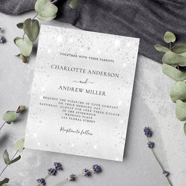 Flyer Silver Sparkasse, convite para casamento do orçame (Criador carregado)