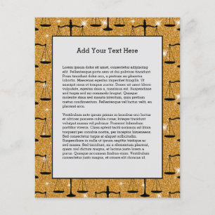 Flyer Símbolo de Justiça Escalas Equilibradas Ouro Bri