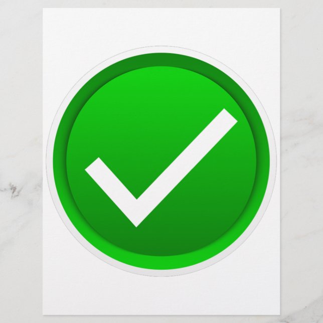Flyer Símbolo de Marca de Verificação Verde (Frente)