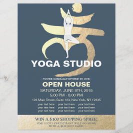 Flyer Símbolo de Raiz de Meditação de Casa Aberta do YOG