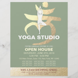 Flyer Símbolo de Raiz de Meditação de Casa Aberta do YOG