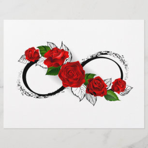 Flyer Símbolo do Infinito com Rosas Vermelhas