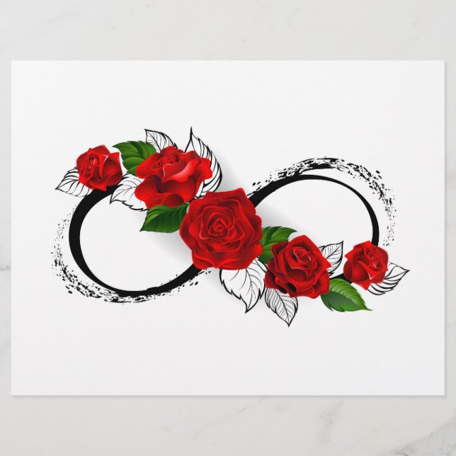Flyer Símbolo do Infinito com Rosas Vermelhas (Frente)
