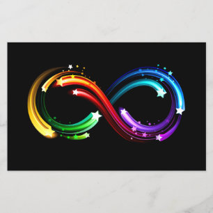 Flyer Símbolo do infinito de cometas arco-íris