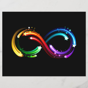 Flyer Símbolo do infinito de cometas arco-íris