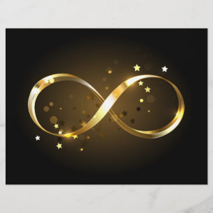 Flyer Símbolo Infinity do ouro