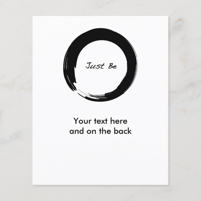 Flyer Símbolo Zen com "Simplesmente Seja" (Frente)