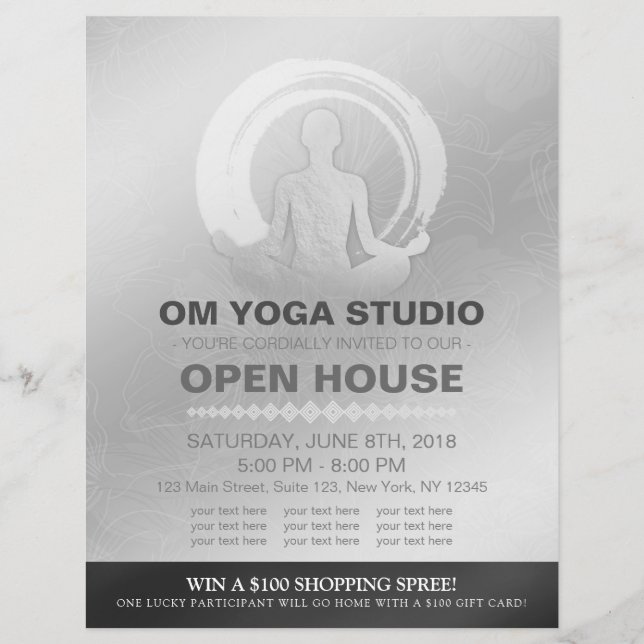 Flyer Símbolo ZEN Open House Studio Pose Instrutor Studi (Frente)
