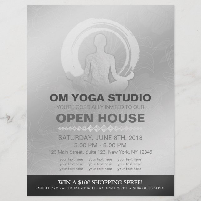 Flyer Símbolo ZEN Open House Studio Pose Instrutor Studi (Frente)
