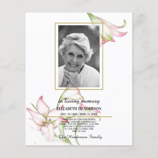 Flyer Simpatia orçamentária FOTO Em Memória Adorável. Fo (Frente)