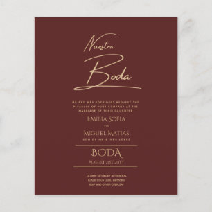 Flyer Simple Nuestra BODA Texto de Casamento Espanhol Ap