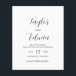 Flyer Simples Casamento De Orçamento Contemporâneo Salva<br><div class="desc">Casamento contemporâneo de preto e branco Salve o folheto de Data com um layout simples e minimalista com seus nomes em um roteiro elegante de caligrafia e seus detalhes de casamento em um formato moderno. Uma opção não fotográfica para um casal que deseja Salvar a Data sem fotos. NOTA: não...</div>