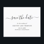 Flyer Simples Casamento De Orçamento Elegante Salvar A D<br><div class="desc">Simples casamento sem orçamento fotográfico Salve o folheto de data com um design limpo e minimalista com um toque elegante com "salve a data" em roteiro com supressões. Um moderno preto e branco Salve a data sem fotos que se coordenam lindamente com qualquer estilo de casamento. NOTA: Envelopes NÃO incluídos....</div>