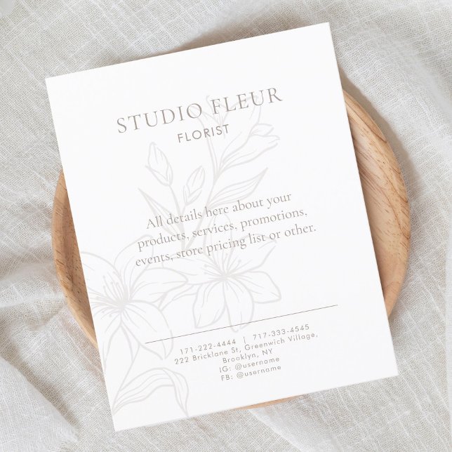 Flyer Simples Marketing Floral para Pequenas Empresas (Criador carregado)