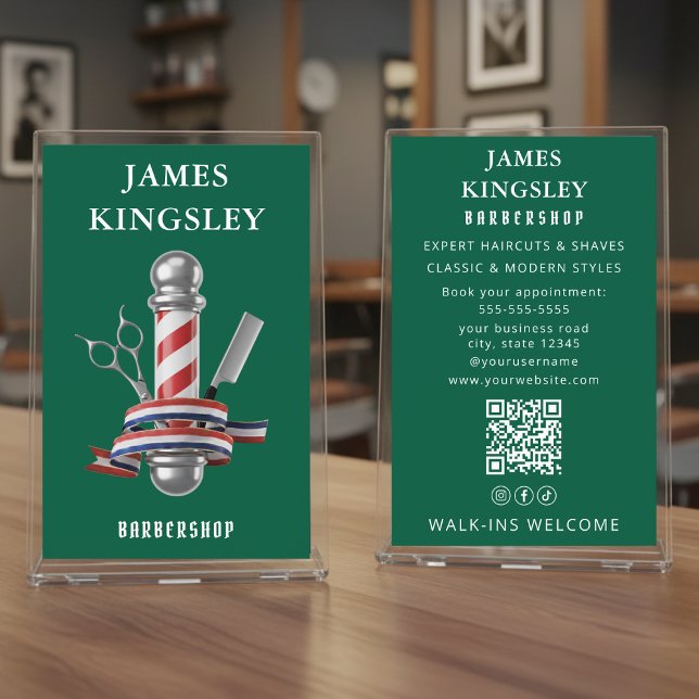 Flyer Sinal de barbearia moderna corte de cabelo profiss (Criador carregado)