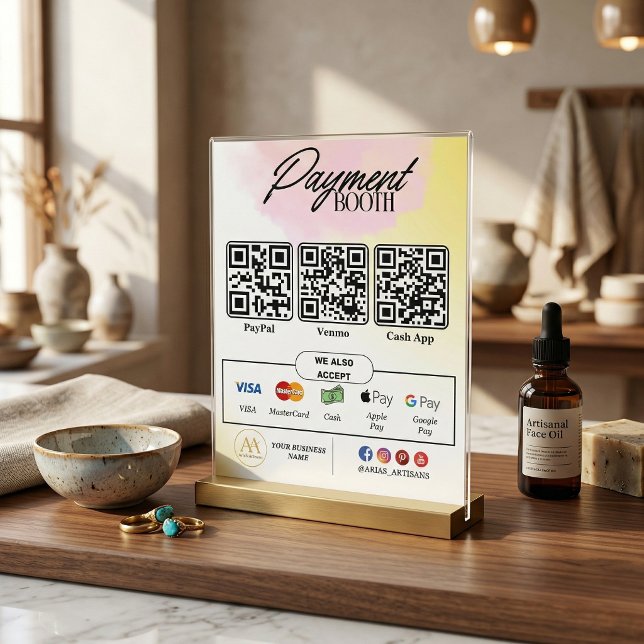 Flyer Sinal de Pagamento de Digitalização Editável - Mod (Editable QR Code Payment Flyers - Customizable CashApp Venmo Sign)