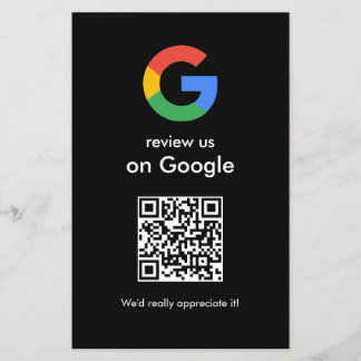 Flyer Sinal de QR Code do Google para Avaliar Negócios M