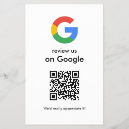 Flyer Sinal de QR Code do Google para Avaliar Negócios M