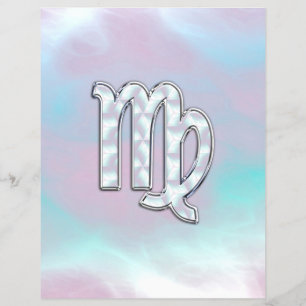 Flyer Sinal de Virgo Zodiac em Pastéis Mãe de Pérola