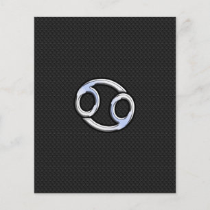 Flyer Sinal do Zodíaco Câncer como Cromado