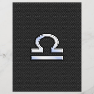 Flyer Sinal do zodíaco do Libra na decoração preta da