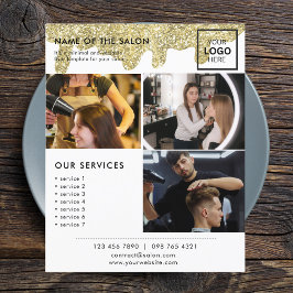 Flyer Sinalização holográfica - Glama moderno - Dourado