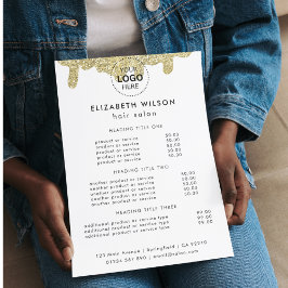 Flyer Sinalização holográfica - Glama moderno - Dourado