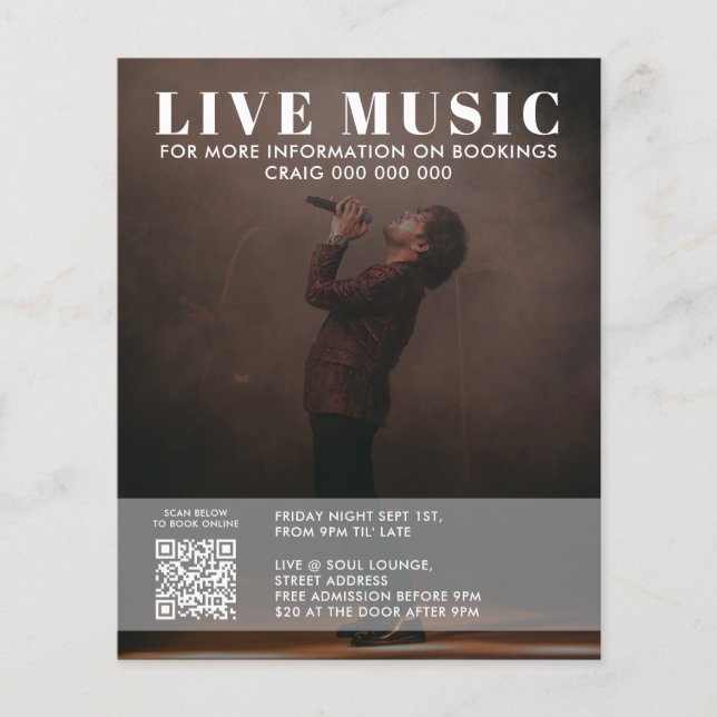 Flyer Singer Musician Music Photo Promotional Concert (Frente)
