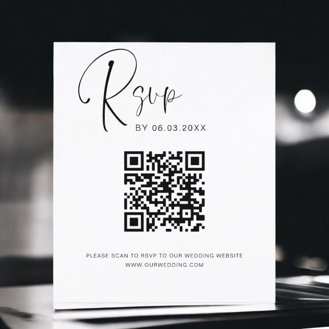 Flyer Site de Casamento RSVP de Código QR de Orçamento (Criador carregado)