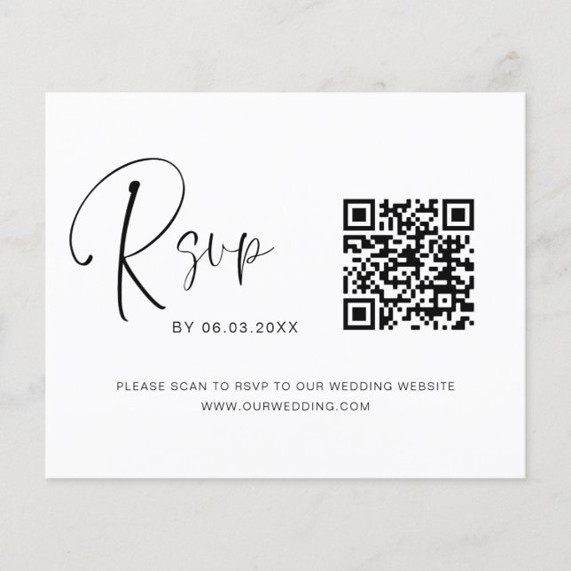 Flyer Site de Casamento RSVP de Código QR de Orçamento (Frente)