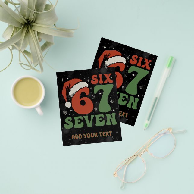 Flyer Six Seven 67 Funny Santa Hat Christmas Xmas Meme (Criador carregado)