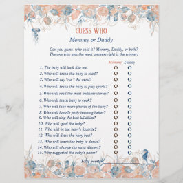 Flyer Sob o Chá de fraldas de Aquarela do Mar