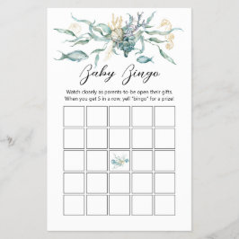 Flyer Sob o Conselho do jogo Sea Jellyfish Baby Bingo Ca