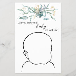 Flyer Sob O Mar "Você Pode Desenhar Como É O Bebê?"