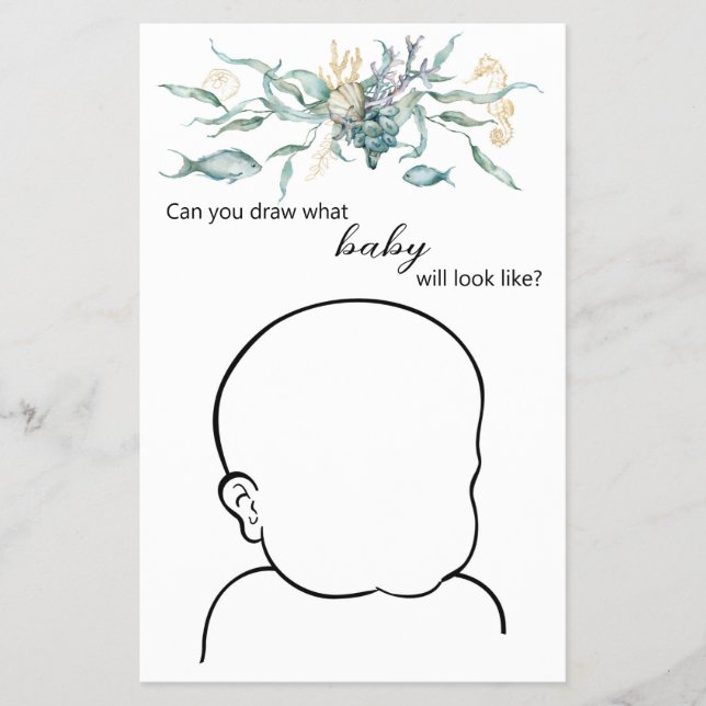 Flyer Sob O Mar "Você Pode Desenhar Como É O Bebê?" (Frente)