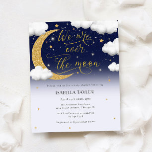 Flyer Sobre a Lua Chá de fraldas Neutro de Gênero