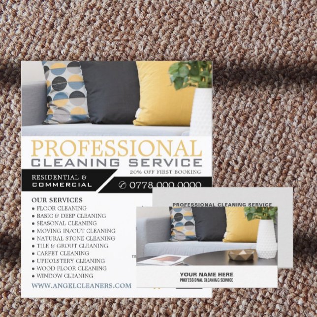 Flyer Sofa Cushions, Cleaning Service Advertising (Criador carregado)
