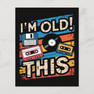 Flyer Sou Essa Velha Nostalgia de Música Retro Colorida