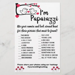 Flyer Sou paparazzi Game Card Love Bird Wedding