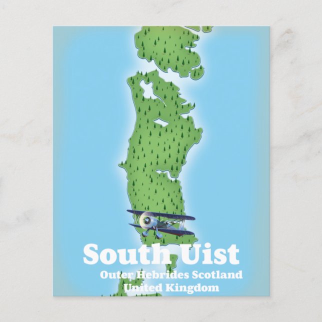 Flyer South Uist Hébridas Exteriores Escócia mapa (Frente)