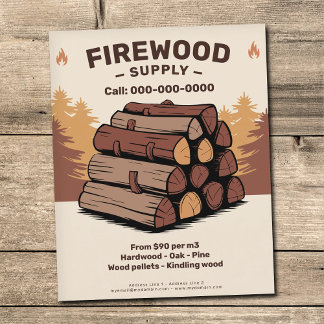 Flyer Stacks of Split Logs - Firewood Supply