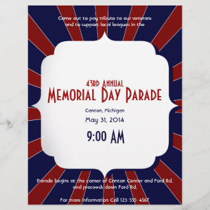 Flyer Starburst Patriótico em Branco Vermelho e Azul