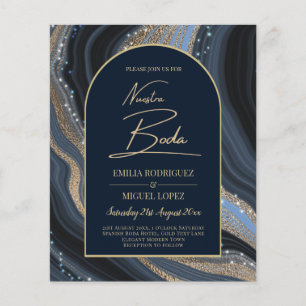 Flyer Starry Night Dourado Agate NUESTRA BODA Convite