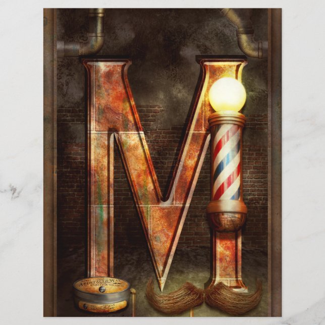 Flyer Steampunk - Alphabet - M é para bigode (Frente)