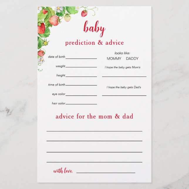 Flyer Strawberry Predictions and Advice (Frente)