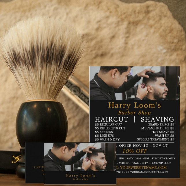 Flyer Stylish Hair Cut, Men's Barbers Advertising (Criador carregado)