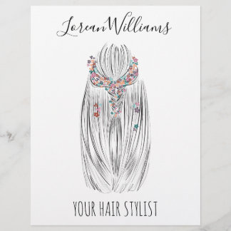 Flyer Stylish Pastel Hair Stylist Braid Hairstyle Flower
